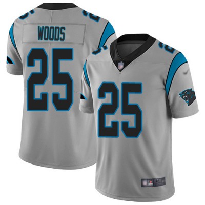 Nike Carolina Panthers #25 Xavier Woods Silver Men's Stitched NFL Limited Inverted Legend Jersey